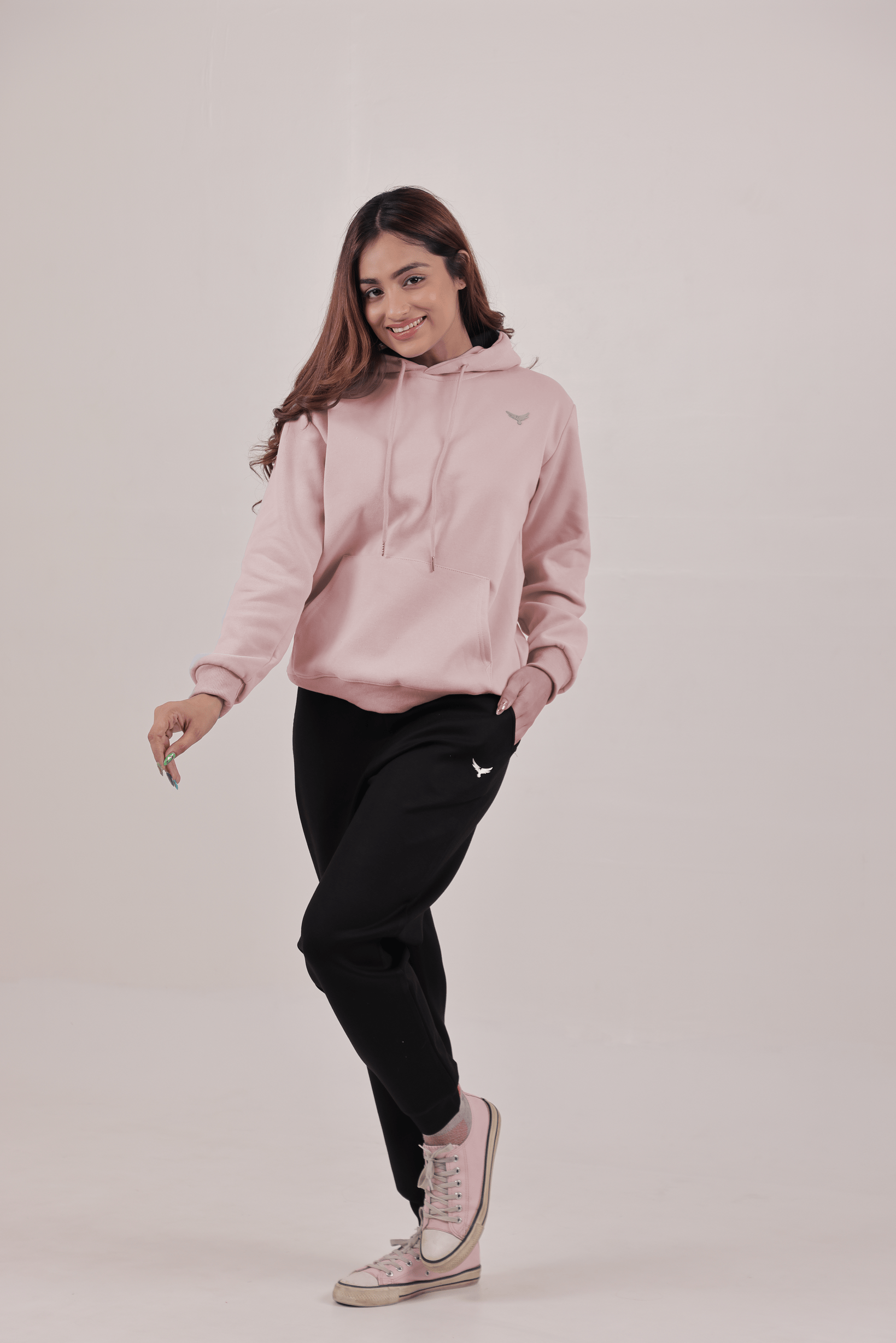 Women's Jersey Cotton Hoodie – Light Pink