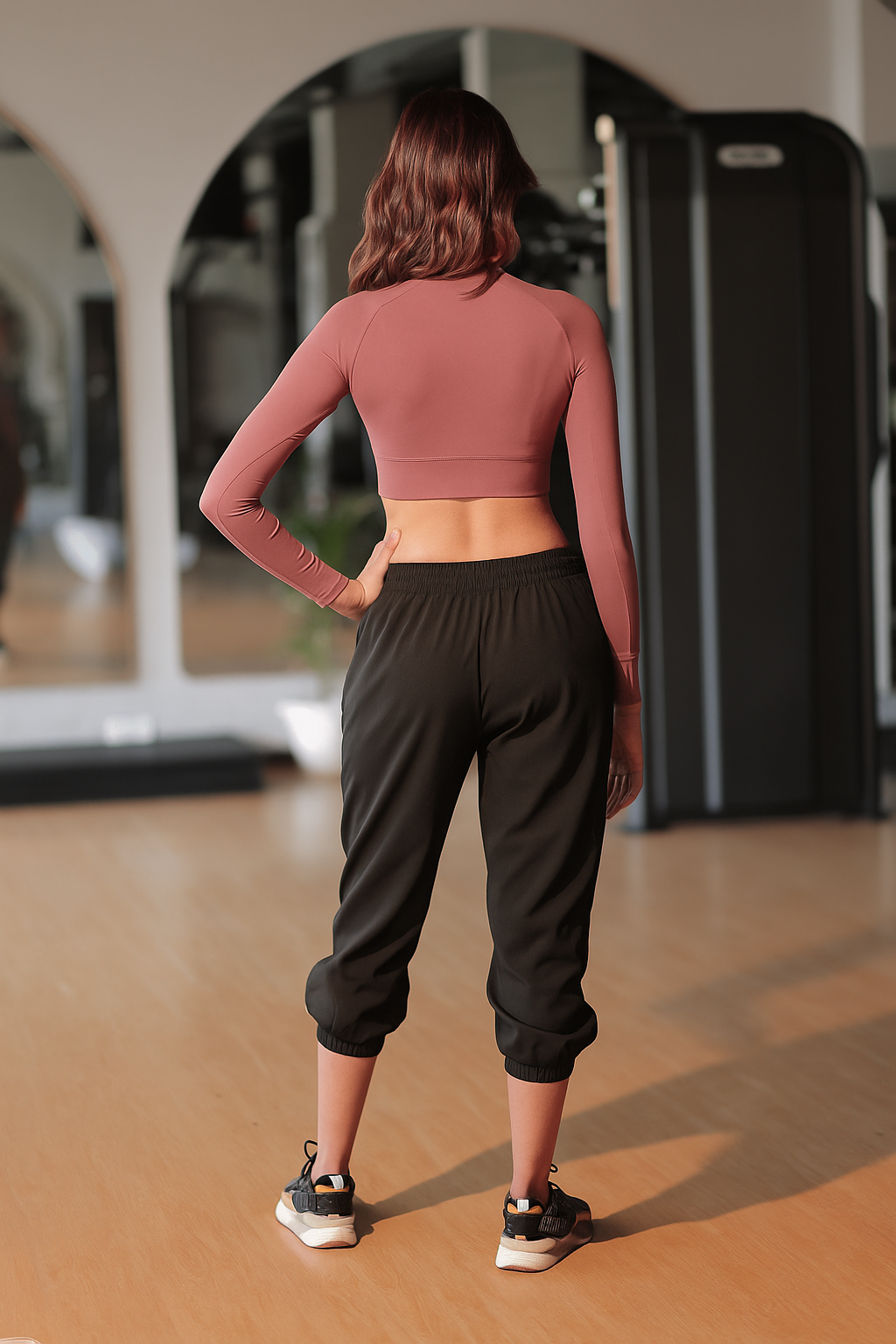 Falcon Full Sleeve Crop Top – Dusty Rose