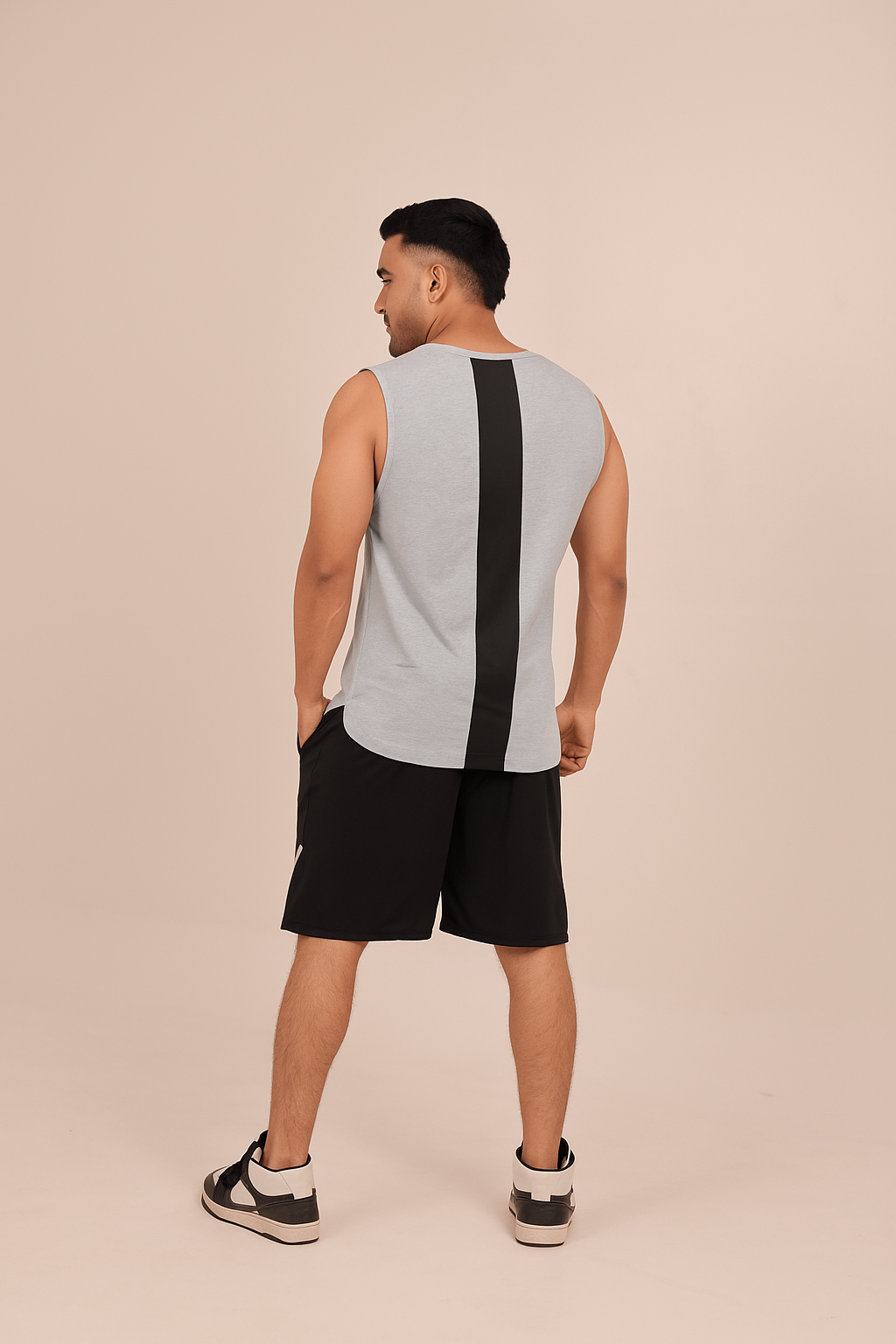 Men’s Compression Fit Tank – Light Grey