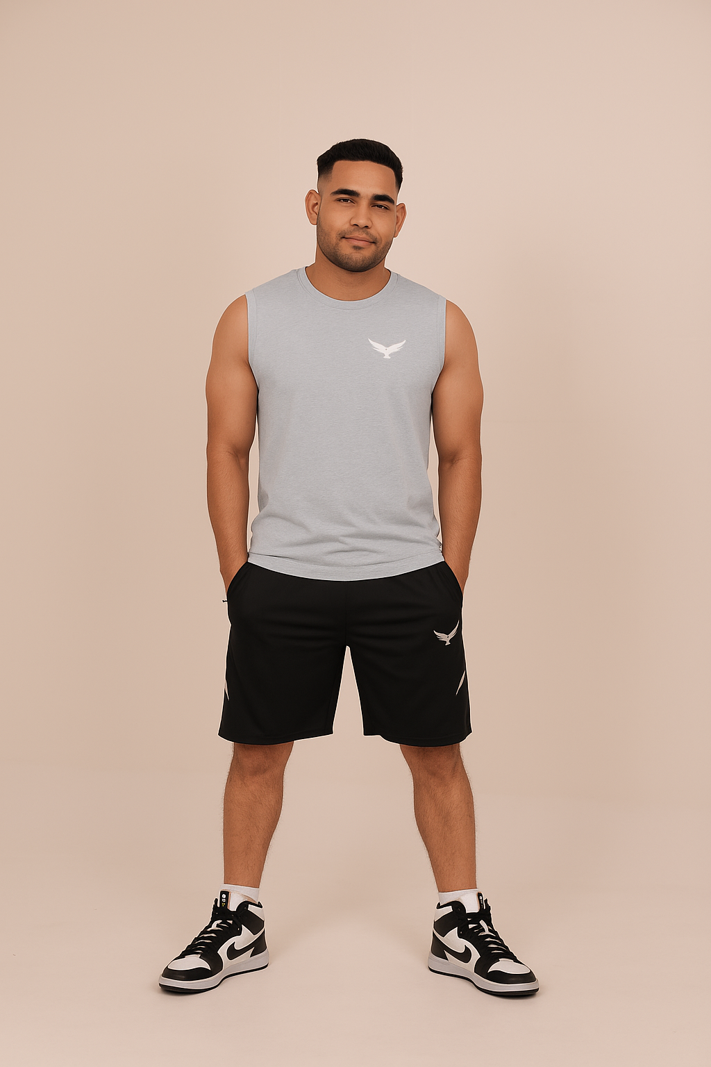 Men’s Compression Fit Tank – Light Grey