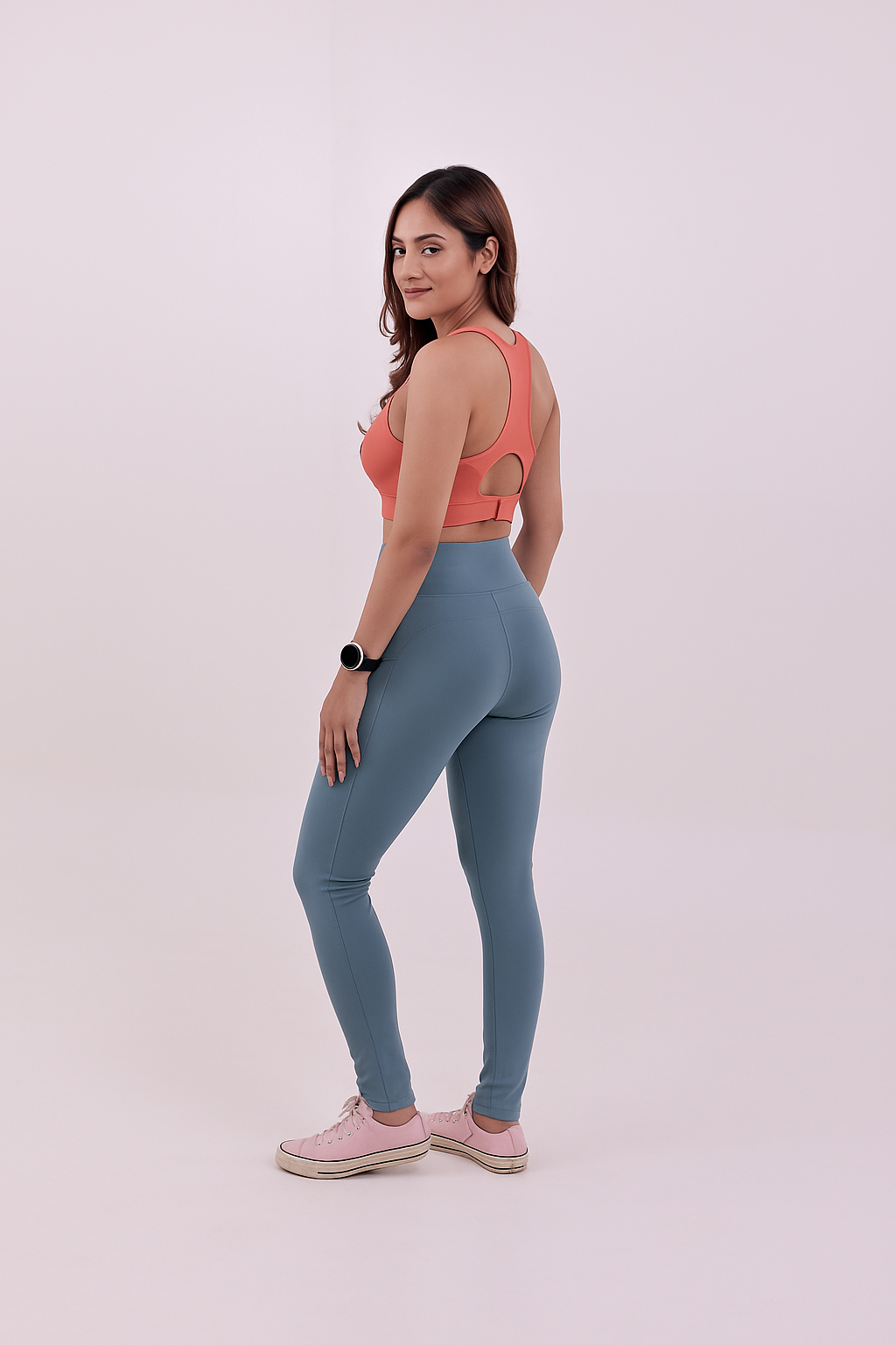 Yoga High Impact Sports Bra – Light Orange