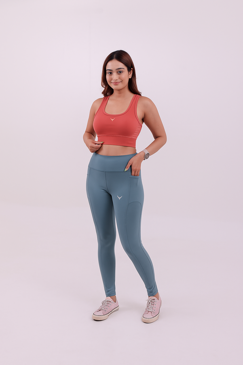 Yoga High Impact Sports Bra – Light Orange