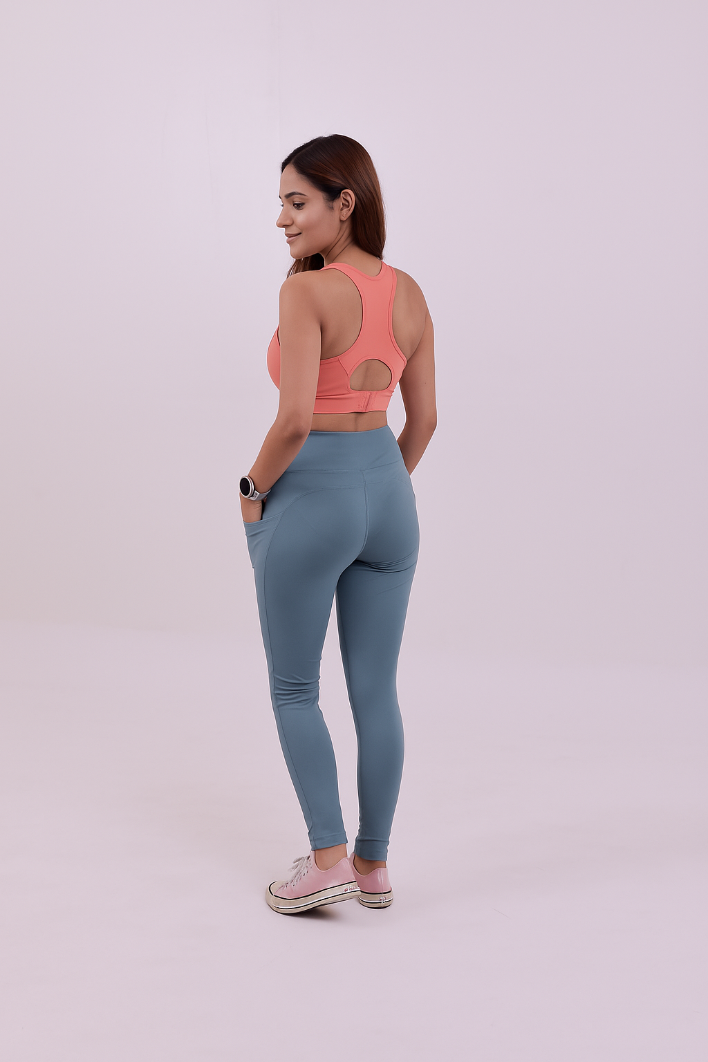 Yoga High Impact Sports Bra – Light Orange