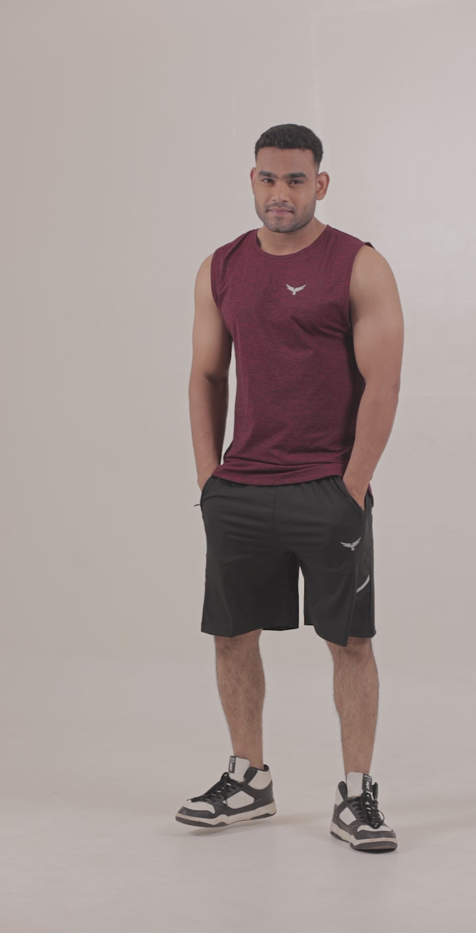 Men’s Compression Fit Tank – Dark Red