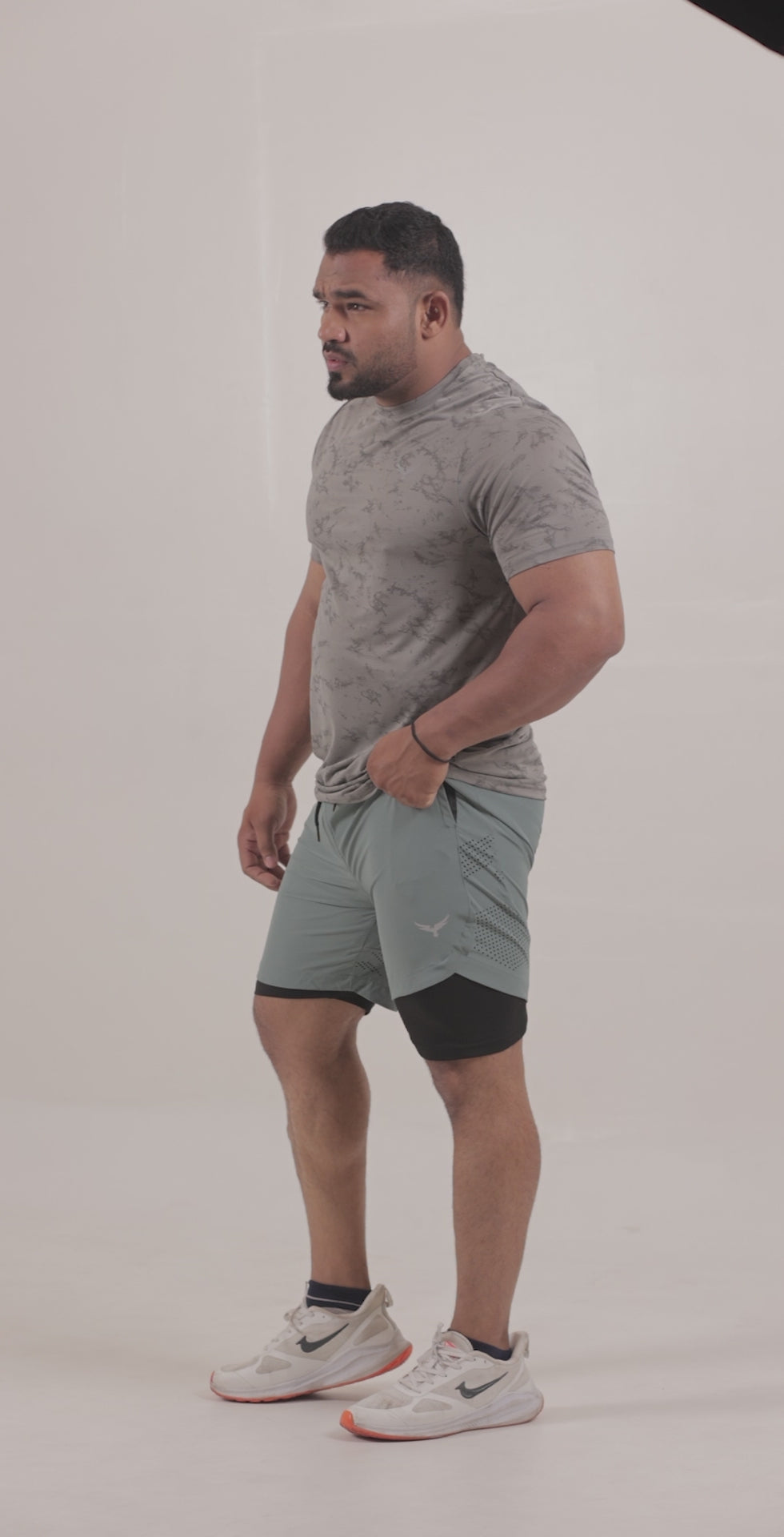 Men’s Runner Compression 2-Piece Shorts – Green