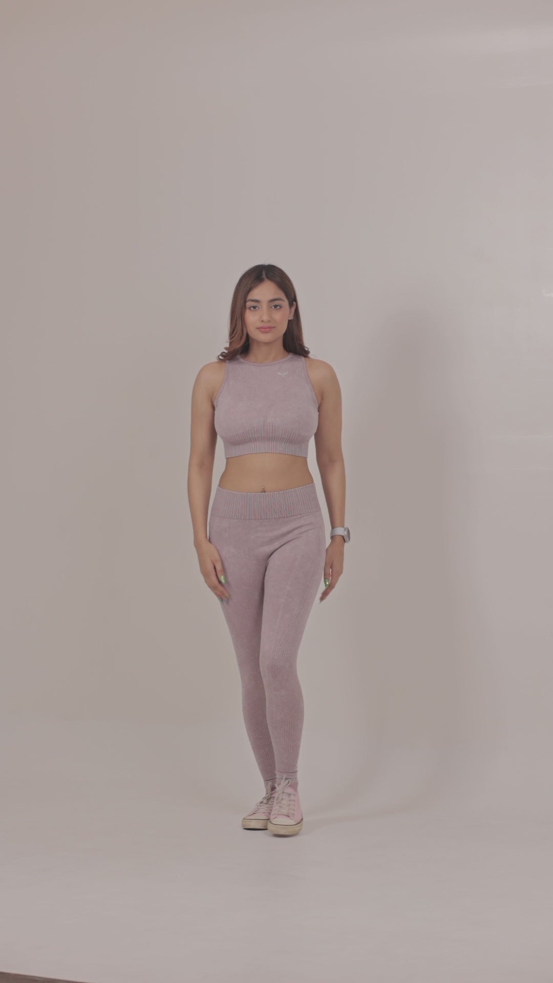 Women’s High Waist Seamless Nylon Legging – Dusty Rose