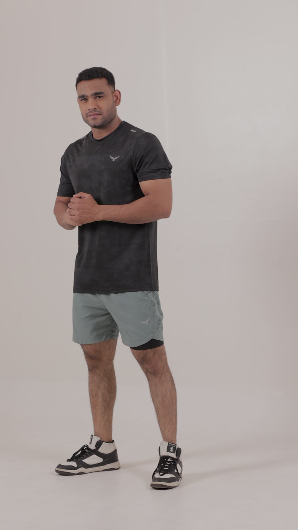 Men’s Camo Dry Hybrid T-Shirt – Black