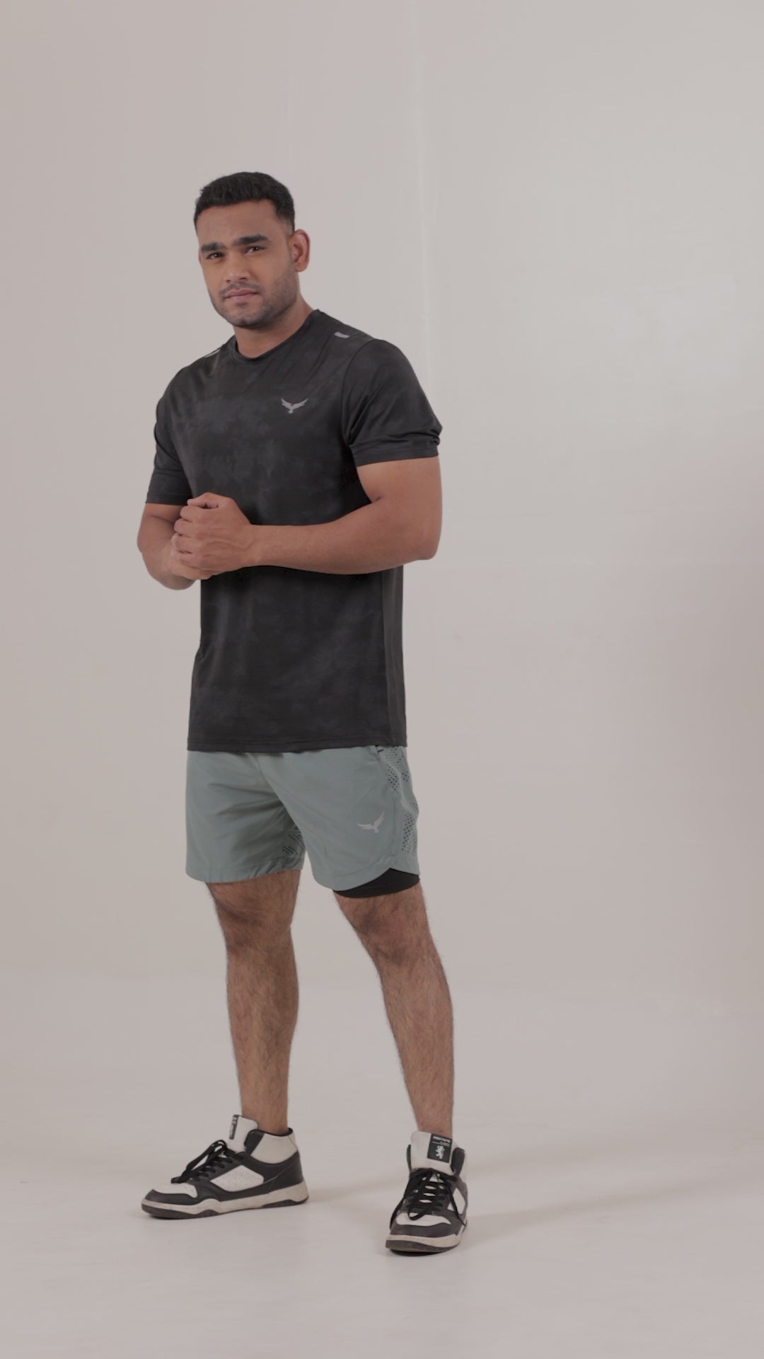 Men’s Camo Dry Hybrid T-Shirt – Black
