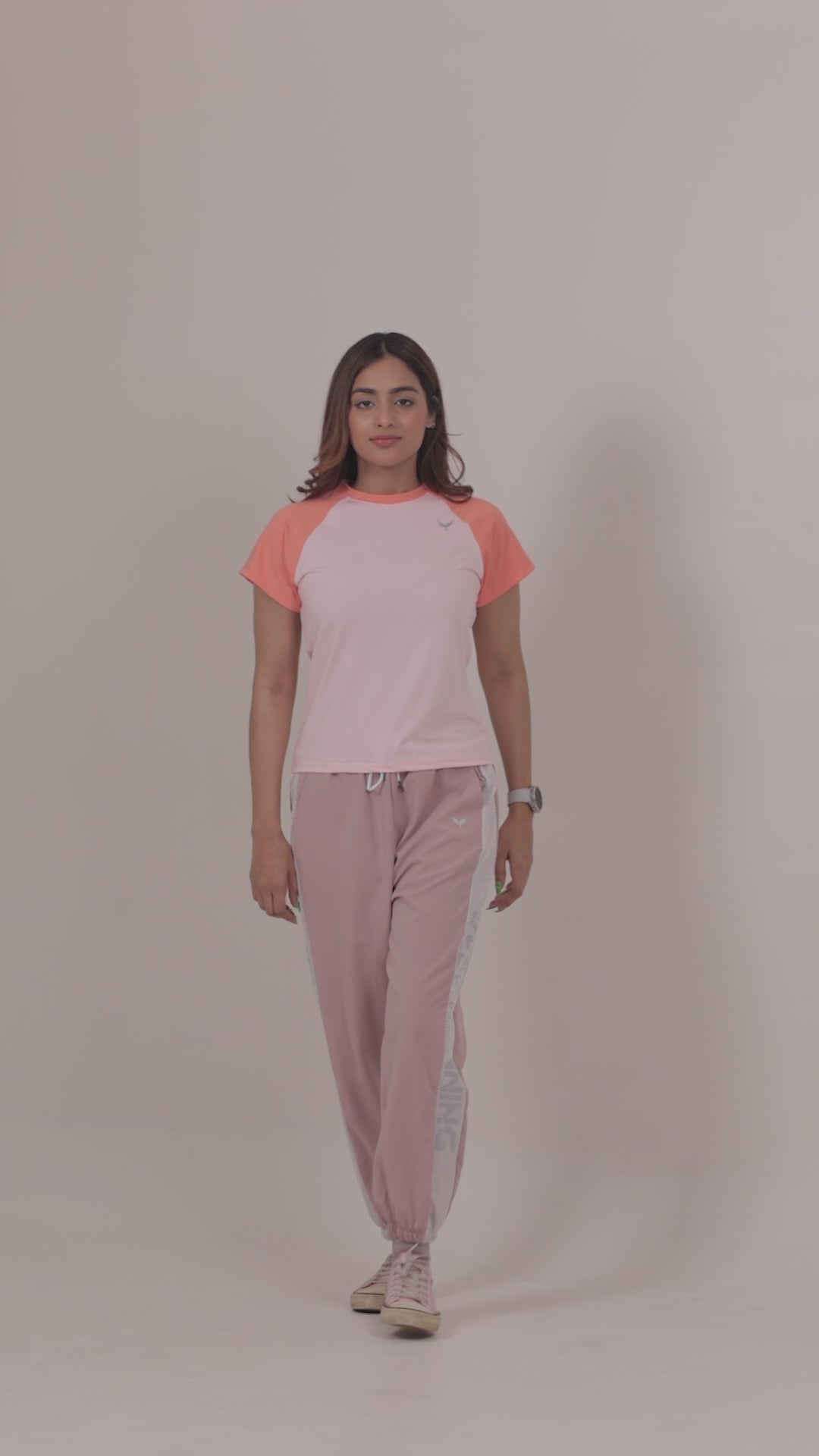 Women's Mesh Strip Track Pants – Blush Pink