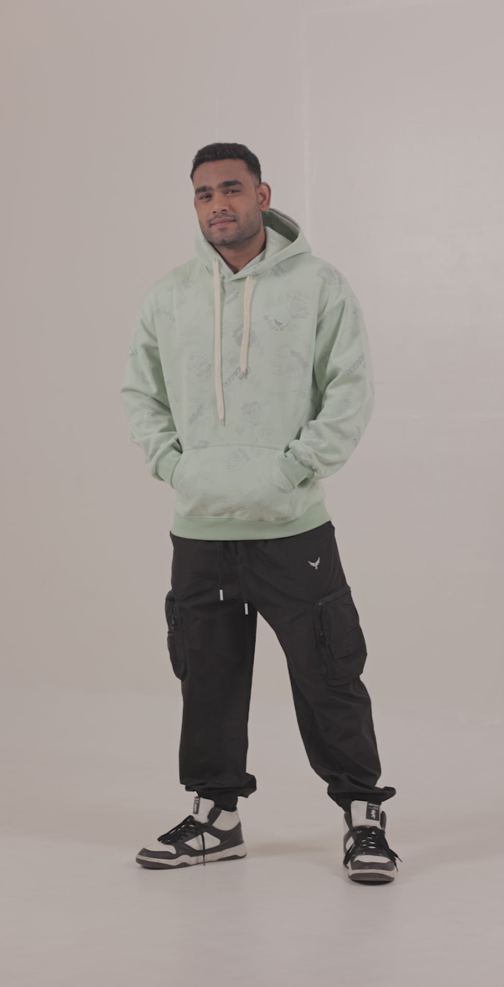 Men’s Woven Cargo Pants – Black (100% Polyester)