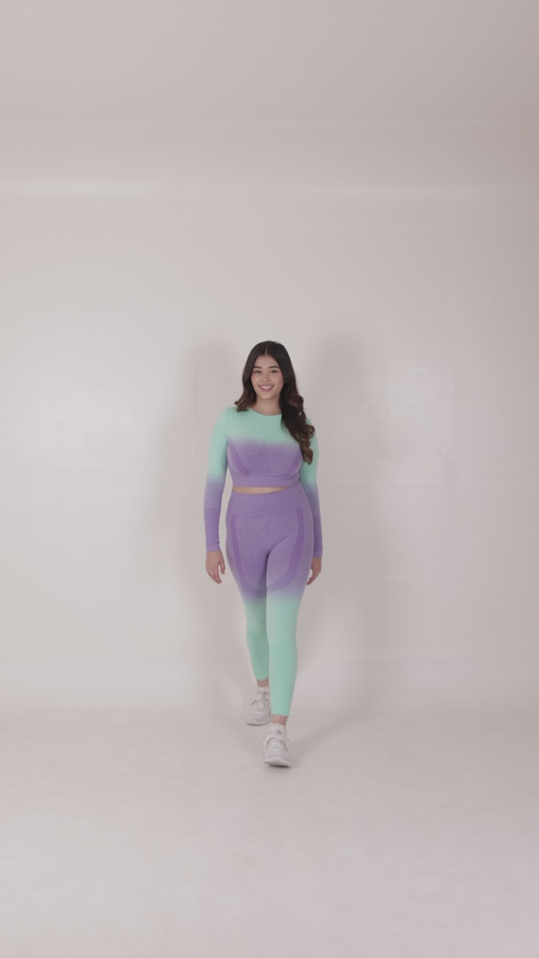 Gradient Seamless Nylon Legging – Purple Green