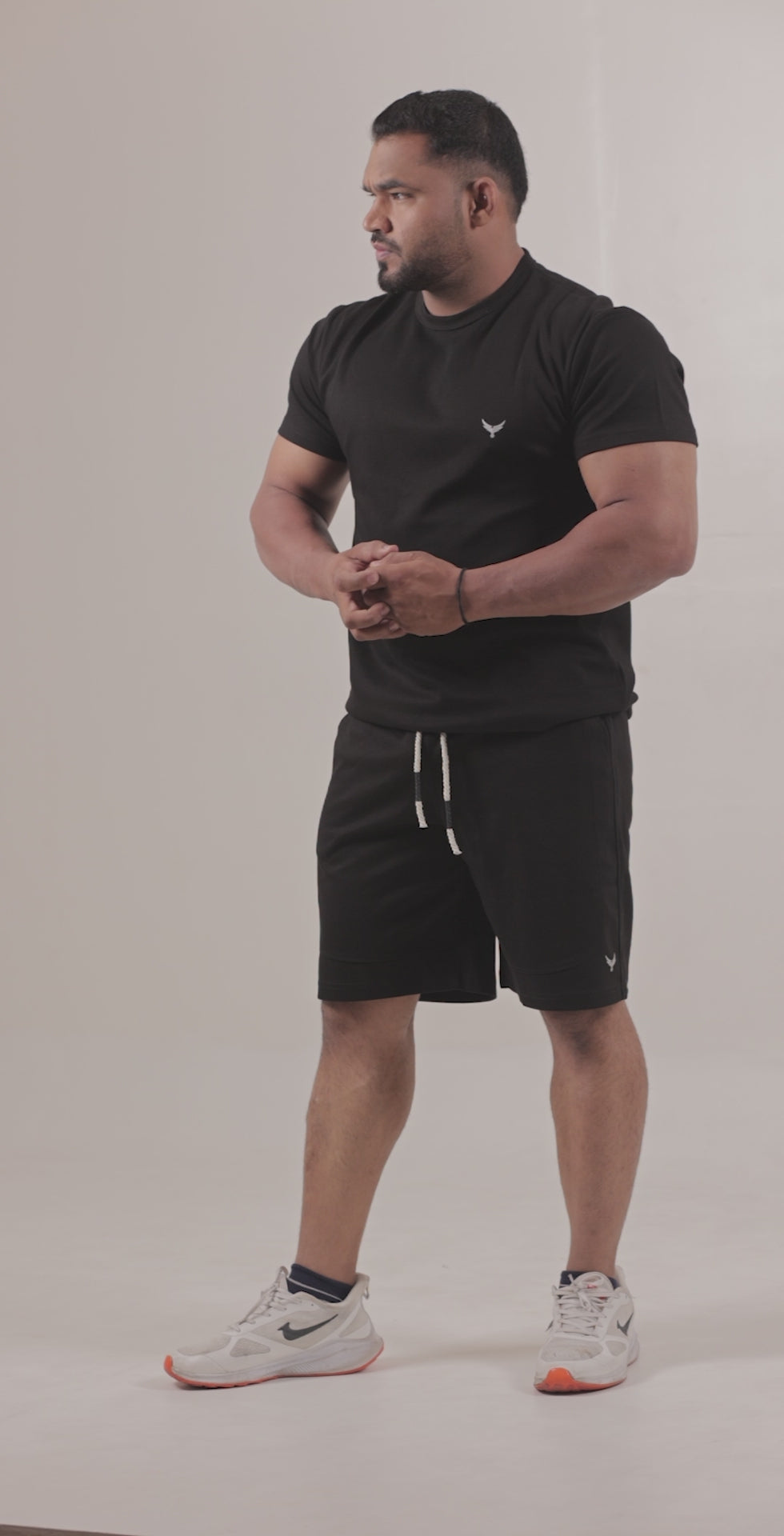 Men’s Knitted T-Shirt – Black (Poly-Cotton Blend)