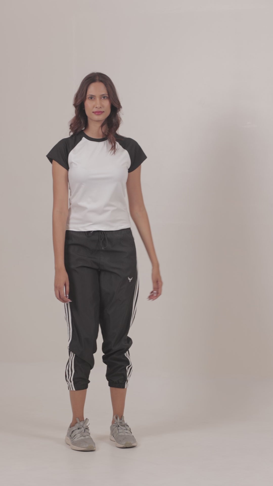 Women's Striped Joggers – Black